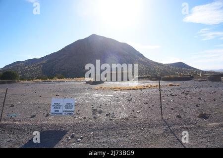 Verlassene Kelly Mine Gebiet in Magdalena, New Mexico. Stockfoto