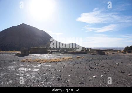 Verlassene Kelly Mine Gebiet in Magdalena, New Mexico. Stockfoto