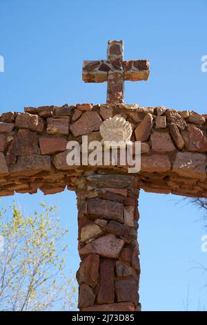 Dekorative Strukturen in Santuario de Chimayo, in Chimayo, New Mexico. Stockfoto