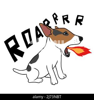 Jack Russell Terrier dogzilla Cartoon Vektor Illustration Stock Vektor