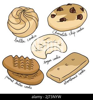 Vektordarstellung der Cookie-Varianten Stock Vektor
