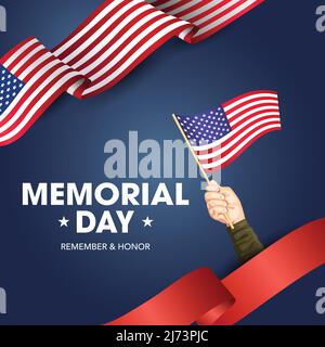 Happy Memorial Day Amerika Grüße. vektor Illustration Design Stock Vektor