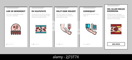 Blutdruckmessgerät Onboarding Icons Set Vector Stock Vektor