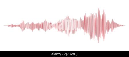 Seismograph-Messung oder Lie-Detektor-Grafik. Seismische Messungen mit Datensatz. Vektorgrafik isoliert auf weißem Hintergrund Stock Vektor