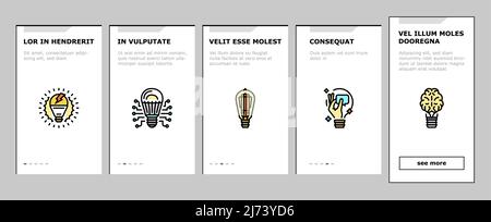 Symbole Für Das Aufsetzen Von Lampen Für Elektrisches Energiezubehör Vektor Einstellen Stock Vektor