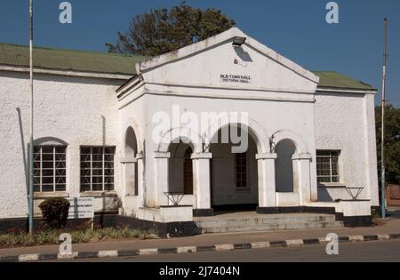 Queen Victoria Memorial Hall, Altes Verwaltungsgebäude, Blantyre, Malawi, Afrika. Die erste Mission und Kolonialverwaltung Malawis. Stockfoto