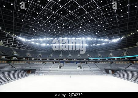 HANGZHOU, CHINA - 19. DEZEMBER 2021 - Innenansicht des Hauptstadions des olympischen Sportzentrums von hangzhou in Hangzhou, Provinz Zhejiang, China, AP Stockfoto