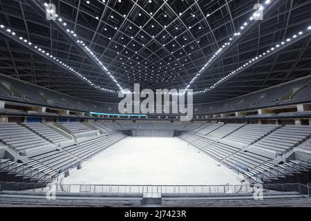 HANGZHOU, CHINA - 19. DEZEMBER 2021 - Innenansicht des Hauptstadions des olympischen Sportzentrums von hangzhou in Hangzhou, Provinz Zhejiang, China, AP Stockfoto