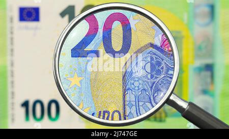 Inflation in der Eurozone - Geld ist immer weniger wert Stockfoto