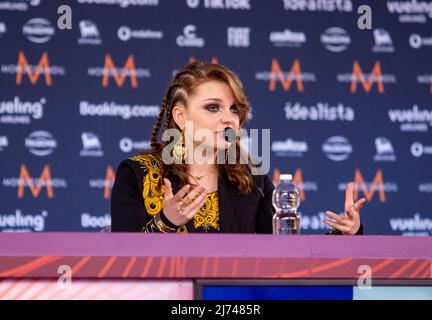 Marine Lavigne? Der AHEZ-Band Alvan &amp; Ahez (Fulenn) Frankreich während des Eurovision Song Contest 2022, Künstler-Pressekonferenz, am 05. Mai 2022, in Pa Stockfoto