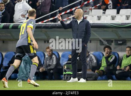 Trainer des Feyernoord Rotterdam Arne Slot während des Halbfinalspiels der UEFA Europa Conference League zwischen Olympique de Marseille (OM) und Feyenoord Rotterdam am 5. Mai 2022 im Stade Velodrome in Marseille, Frankreich - Foto: Jean Catuffe/DPPI/LiveMedia Stockfoto