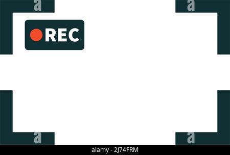REC-Logo und Bildsymbole während der Aufnahme und Filmaufnahme. Bearbeitbarer Vektor. Stock Vektor