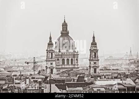 Budapest St. Stephens Basilica City Luftaufnahme Stockfoto