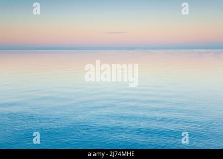 Abendstimmung über den Bodensee, blick aus dem Kanton Arbon, Thurgau, Schweiz Stockfoto