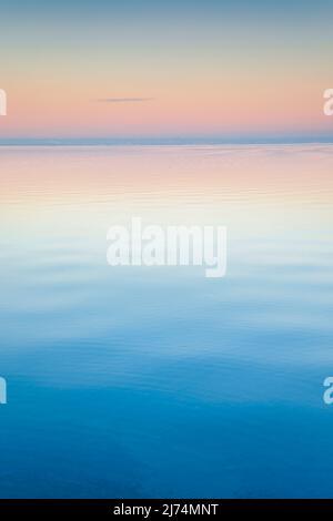 Abendstimmung über den Bodensee, blick aus dem Kanton Arbon, Thurgau, Schweiz Stockfoto