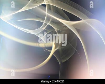Futuristische weiße Wellen auf grauem Hintergrund, abstrakt verschwommener Hintergrund. Hochwertige Illustration Stockfoto