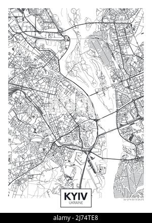 Stadtplan Kiew, Reise Vektor Poster Design Stock Vektor