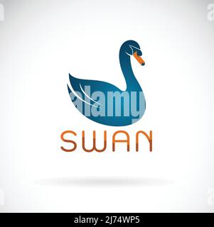 Vektor von blauem Schwan Design auf weißem Hintergrund. Wildes Tier. Vogel. Leicht editierbare Vektorgrafik mit Ebenen. Stock Vektor