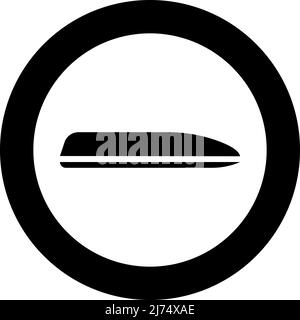 Dach Kofferraum Auto-Box Abdeckung für Reisen trägt Auto-Symbol im Kreis rund schwarz Farbe Vektor Illustration Bild solide Kontur Stil einfach Stock Vektor