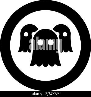 Spirits Geister Symbol im Kreis rund schwarz Farbe Vektor Illustration Bild solide Kontur Stil einfach Stock Vektor