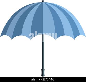 Blauer Regenschirm isoliert auf weißem Hintergrund, Vektorgrafik Stock Vektor