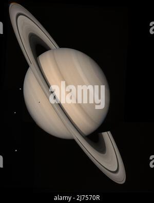 Planet Saturn und seine spektakulären Ringe. Elemente dieses Bildes wurden von der NASA eingerichtet. Stockfoto