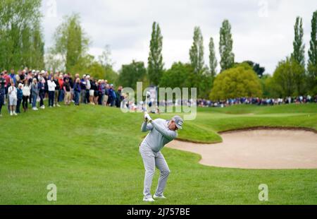 Lee Westwood spielt am zweiten Tag des Betfred British Masters am Belfry, Sutton Coldfield, am 3.. Bilddatum: Freitag, 6. Mai 2022. Stockfoto