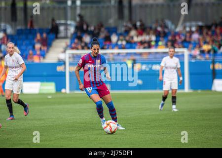 Jenni Hermoso (C) vom FC Barcelona in Aktion während des Primera Iberdrola-Spiels zwischen dem FC Barcelona Femeni und dem FC Sevilla Femenino im Johan Cruyff Stadium. Endergebnis; Barcelona 5:1 Sevilla. Stockfoto