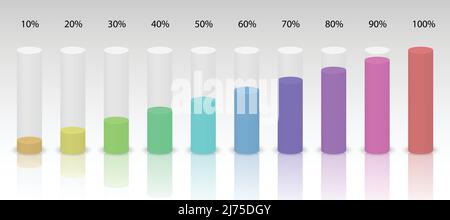 infografik zu 3D Prozent. Vektor-Säulendiagramm auf weißem Hintergrund Stock Vektor