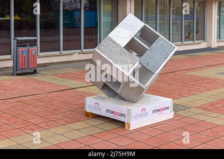 Belgrad, Serbien - 28. April 2022: Stone Expo auf der Messe für Architekturbau. Stockfoto