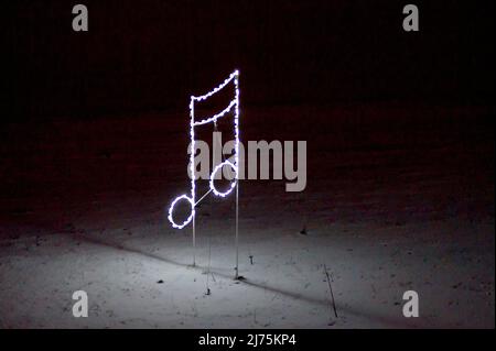 Musiknotenschilder beim Christmas Festival of Lights im Downsview Park in Toronto Stockfoto