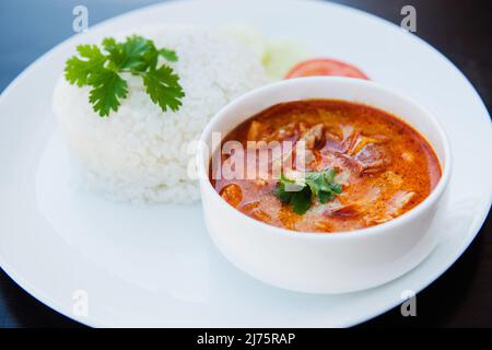 Thailändisches, mit Reis Stockfoto