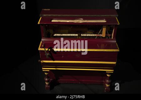 Griff Kurbeln Spinet Organ Detail Stockfoto