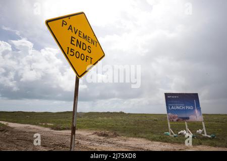 22. September 2014, Brownsville, Texas, USA: Boca Chica, Texas USA 22SEP14: Der Startplatz von Boca Chica Beach, Texas, wo Space X seine neue Startanlage in Texas im äußersten Süden von Texas, etwa zwei Meilen von der texanischen Grenze zu Mexiko entfernt, errichten wird. (Bild: © Bob Daemmrich/ZUMA Press Wire) Stockfoto