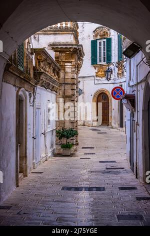 Historisches Stadtzentrum von Martina Franca in Italien, Stockfoto