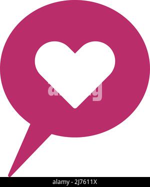 Symbole für Herz- und Sprechblasen. Favoriten und „Gefällt mir“-Angaben. Editierbare Vektoren. Stock Vektor