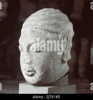 CABEZA MASCULINA DEL CERRO DE LOS SANTOS MONTEALEGRE DEL CASTILLO (ALBACETE). Lage: ARCHÄOLOGISCHES MUSEUM. ALBACETE. SPANIEN. Stockfoto