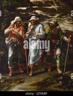 Der Spaziergang nach Emmaus von Lelio Orsi (1508/1511 – 1587), Öl auf Leinwand, c. 1565-75 Stockfoto