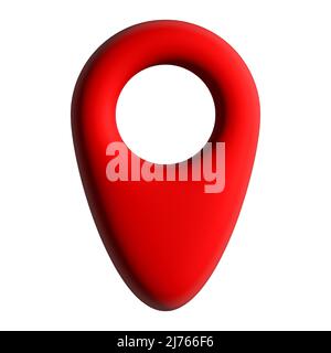 3D rote Karte Pin-Symbol. Standort Pin-Zeichen Stock Vektor