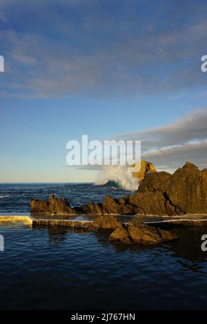 Porto Moniz, Gezeitenbecken, Madeira, Portugal, Europa Stockfoto