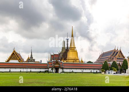 Königspalast, großer Palast, Wat Phra Kaeo, Tempel des Smaragd-Buddha, Bangkok, Thailand, Asien Stockfoto