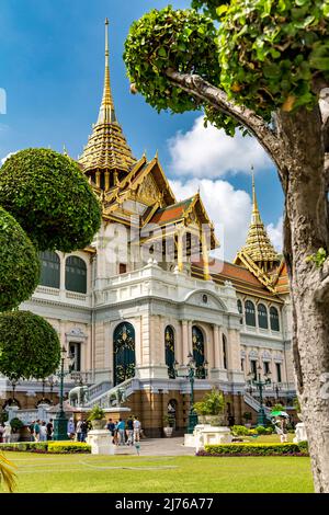 Chakri Maha Prasat, Residenz des Königs von Thailand, Königlicher Palast, großer Palast, Wat Phra Kaeo, Tempel des Smaragd-Buddha, Bangkok, Thailand, Asien Stockfoto