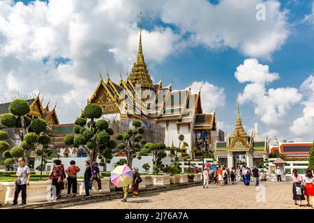 Phra Thinang Dusit Maha Prasat, Krönungshalle, Königlicher Palast, Großer Palast, Wat Phra Kaeo, Tempel des Smaragdbuddhas, Bangkok, Thailand, Asien Stockfoto