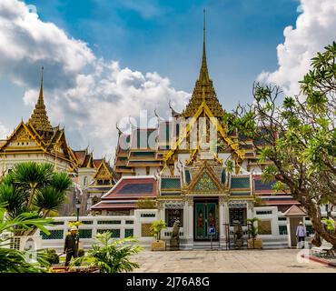 Phra Thinang Dusit Maha Prasat, Krönungshalle, Königlicher Palast, Großer Palast, Wat Phra Kaeo, Tempel des Smaragdbuddhas, Bangkok, Thailand, Asien Stockfoto