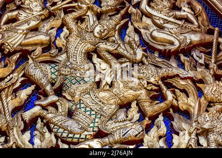 Ornamente, Detail, Tempelkomplex Wat Pho, Tempel des liegenden Buddha, Bangkok, Thailand, Asien Stockfoto