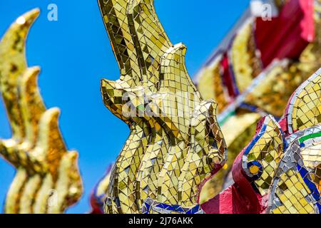 Ornamente, Detail, Tempelkomplex Wat Pho, Tempel des liegenden Buddha, Bangkok, Thailand, Asien Stockfoto