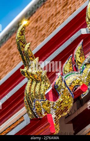 Ornamente, Detail, Tempelkomplex Wat Pho, Tempel des liegenden Buddha, Bangkok, Thailand, Asien Stockfoto