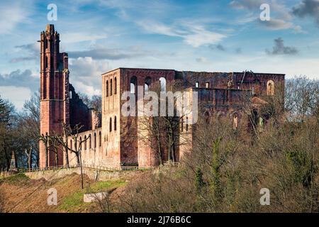 Klosterruine Limburg bei Bad Dürkheim, ehemalige Benediktinerabtei, Veranstaltungsort für Konzerte und Theateraufführungen im Naturpark Pfälzer Wald, Stockfoto