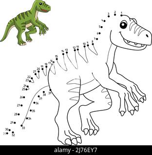 Dot to Dot Velociraptor Dinosaur isoliert Stock Vektor