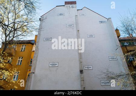 Berlin, Mitte, Scheunenviertel, große Hamburger Straße 15/16, 'The Missing House', Gedenkstätte Stockfoto